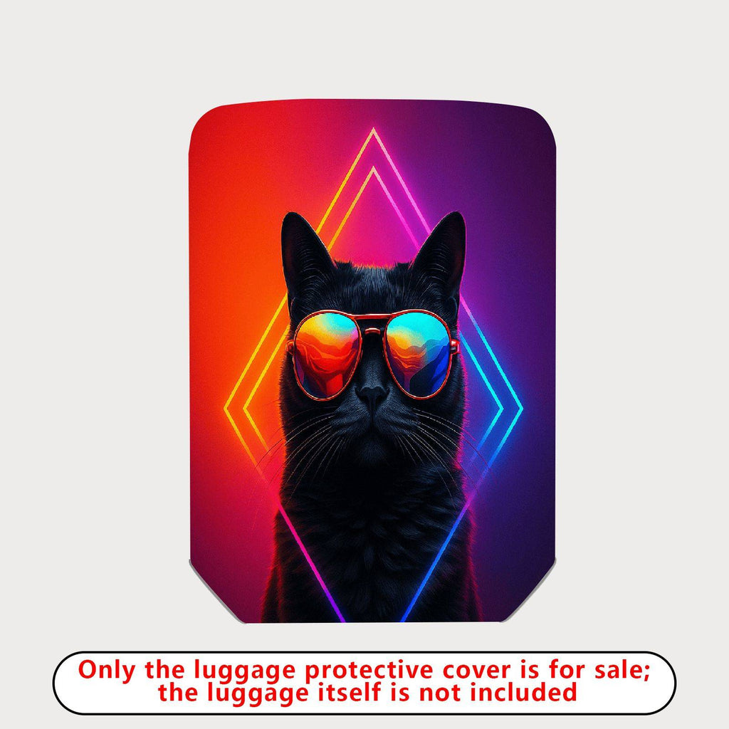 1-Piece Cat Sunglasses  Geometric Cool Trendy  Suitcase Luggage Cover, Stretch Protective Sleeve