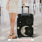 1-Piece Moon Sun Star Cosmic Celestial Universe Galaxy  Suitcase Luggage Cover, Stretch Protective Sleeve