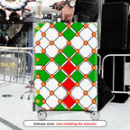 1-Piece Geometric Red Green White Gold Festive  Suitcase Luggage Cover, Stretch Protective Sleeve