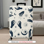 1-Piece Celestial Cosmic Mystic Astrology Moon Stars  Suitcase Luggage Cover, Stretch Protective Sleeve