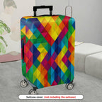 1-Piece Colorful Geometric Diamond Pattern Luggage  Suitcase Luggage Cover, Stretch Protective Sleeve