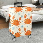 1-Piece Crab  Floral Marine Summer Fun  Suitcase Luggage Cover, Stretch Protective Sleeve