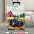 1-Piece Farm Tractor Barn Field Countryside Landscape  Suitcase Luggage Cover, Stretch Protective Sleeve
