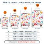1-Piece Colorful Floral Butterfly Heart Travel Holiday Vibrant  Suitcase Luggage Cover, Stretch Protective Sleeve