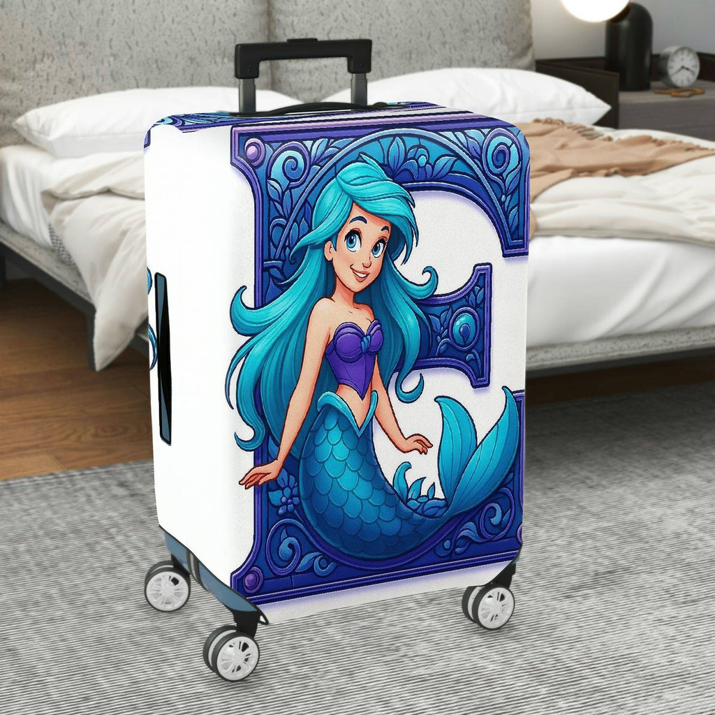 1-Piece Mermaid Fantasy Artistic Decorative Blue  Suitcase Luggage Cover, Stretch Protective Sleeve
