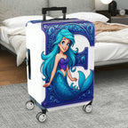 1-Piece Mermaid Fantasy Artistic Decorative Blue  Suitcase Luggage Cover, Stretch Protective Sleeve