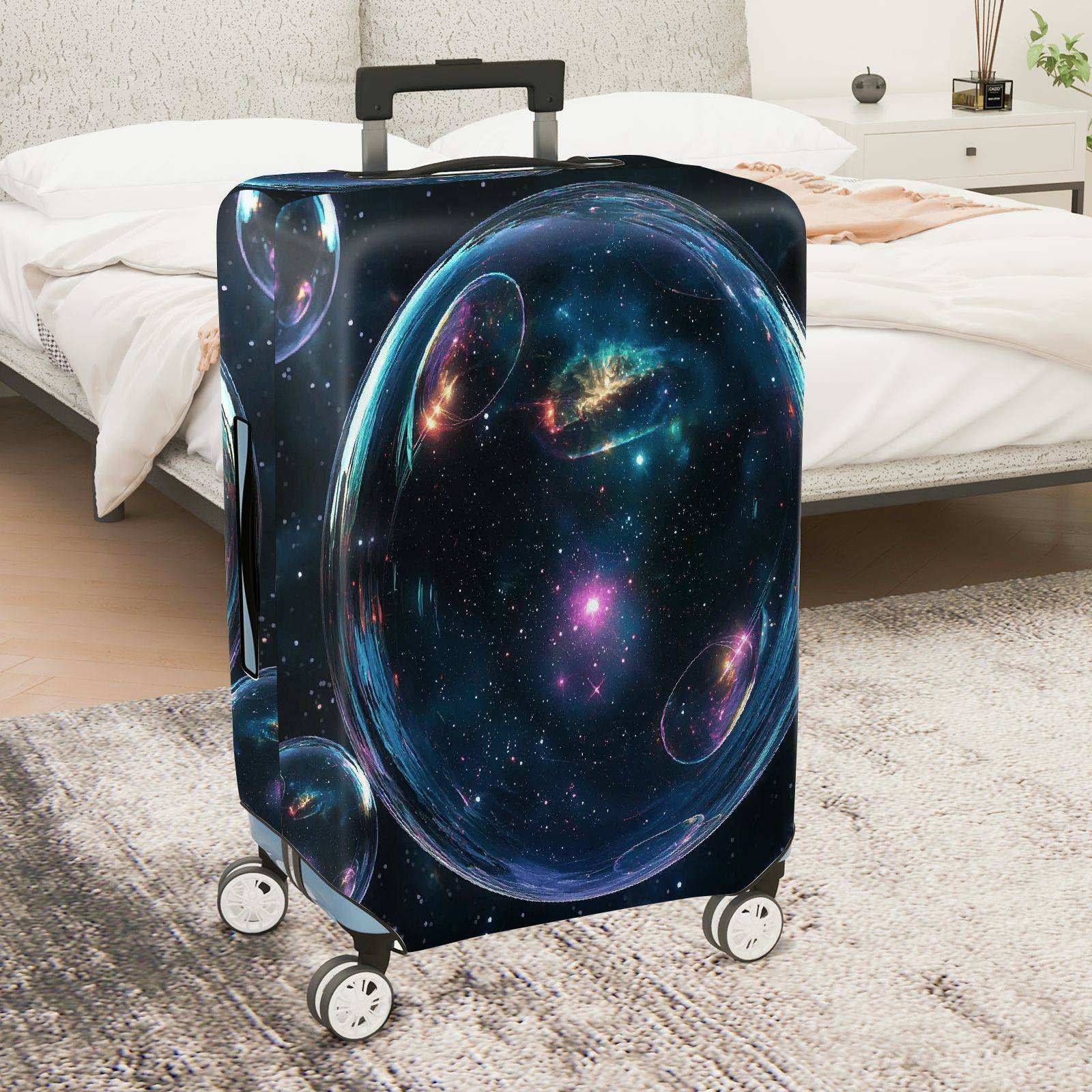 1-Piece Cosmic Galactic Astral Space Nebula  Suitcase Luggage Cover, Stretch Protective Sleeve