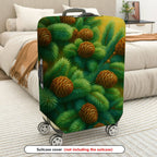 1-Piece Pine Tree Cone Evergreen Holiday Nature Winter  Suitcase Luggage Cover, Stretch Protective Sleeve