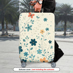 1-Piece Floral Leaf Pattern Decorative Travel  Suitcase Luggage Cover, Stretch Protective Sleeve