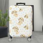 1-Piece Cute  Puppy Dog Polka Dot Spring Travel  Suitcase Luggage Cover, Stretch Protective Sleeve