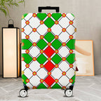 1-Piece Geometric Red Green White Gold Festive  Suitcase Luggage Cover, Stretch Protective Sleeve