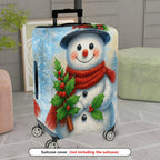 1-Piece Snowman Christmas Winter Holiday Festive Cheer  Suitcase Luggage Cover, Stretch Protective Sleeve