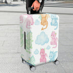 1-Piece Cute Fantasy Dragon Cloud Pastel Colorful  Suitcase Luggage Cover, Stretch Protective Sleeve