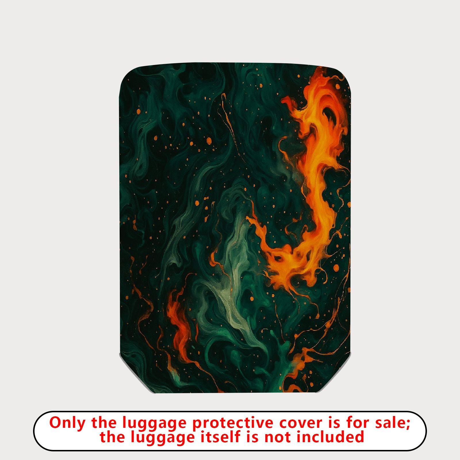 1-Piece Cosmic Flame Swirl Galaxy Artistic Abstract  Suitcase Luggage Cover, Stretch Protective Sleeve