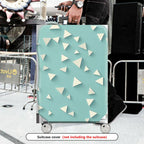 1-Piece Light Blue Geometric Triangle Pattern Travel  Suitcase Luggage Cover, Stretch Protective Sleeve