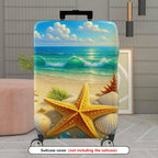 1-Piece Beach Ocean Starfish Seashell Sand Holiday  Suitcase Luggage Cover, Stretch Protective Sleeve