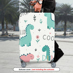 1-Piece Dinosaur  Cute Fun Playful Whimsical  Suitcase Luggage Cover, Stretch Protective Sleeve