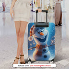 1-Piece Funny Snowman  Winter Holiday Christmas  Suitcase Luggage Cover, Stretch Protective Sleeve