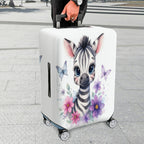 1-Piece Cute Zebra Butterfly Floral Art Print  Suitcase Luggage Cover, Stretch Protective Sleeve