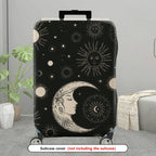 1-Piece Moon Sun Star Cosmic Celestial Universe Galaxy  Suitcase Luggage Cover, Stretch Protective Sleeve
