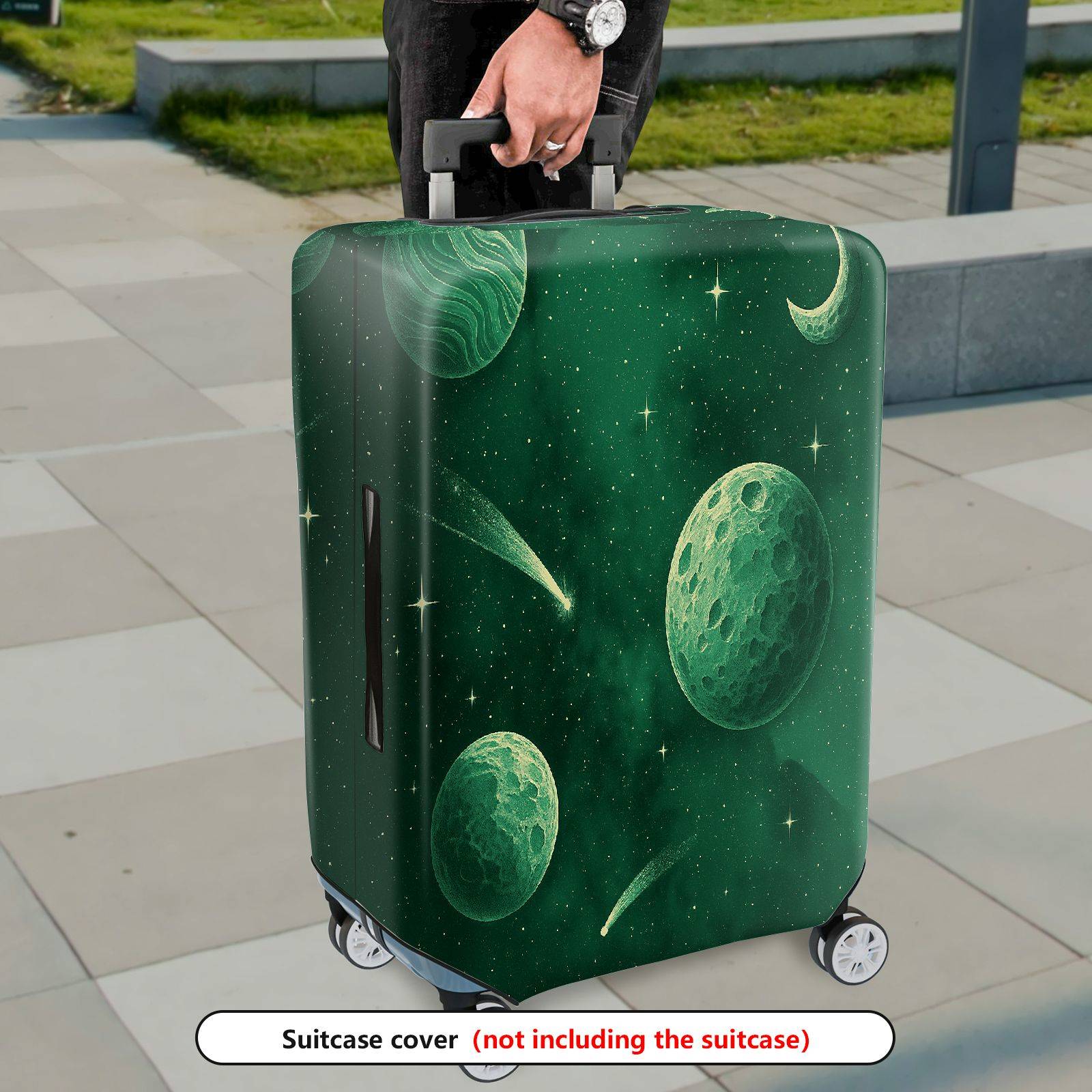 1-Piece Galaxy Space Planet Stars Moon Cosmic  Suitcase Luggage Cover, Stretch Protective Sleeve