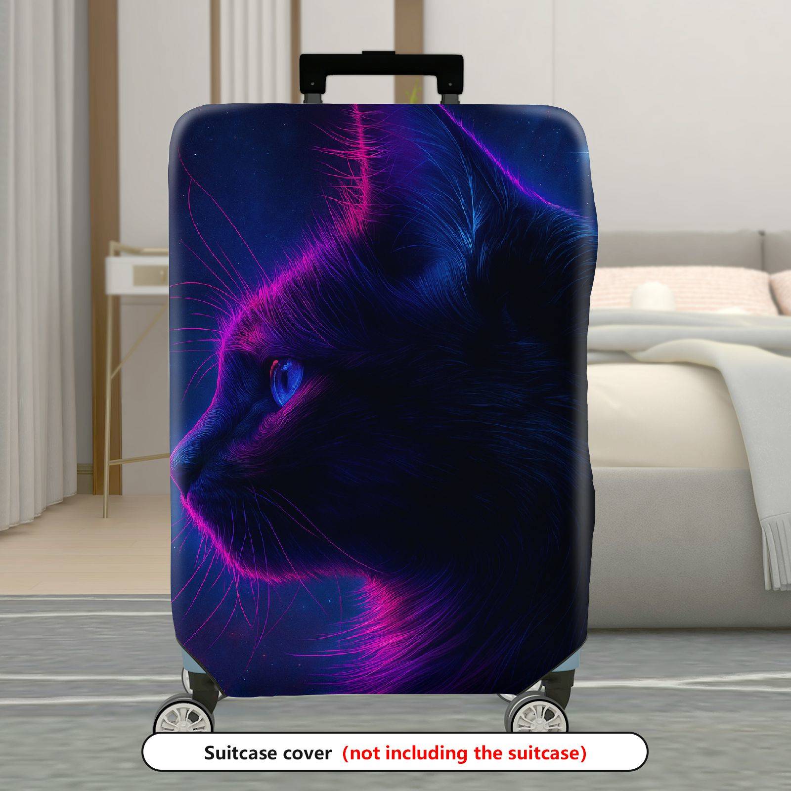 1-Piece Cosmic Cat Nebula Galaxy Space Stars  Suitcase Luggage Cover, Stretch Protective Sleeve