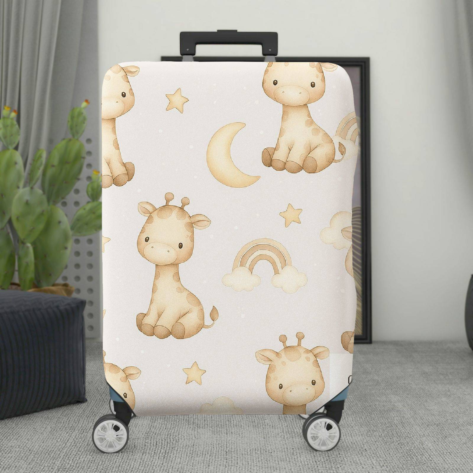 1-Piece Cute  Animal Star Moon Rainbow  Suitcase Luggage Cover, Stretch Protective Sleeve