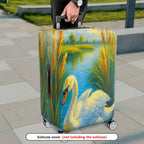 1-Piece Swan Lake Nature Art Landscape Animal Scenic  Suitcase Luggage Cover, Stretch Protective Sleeve