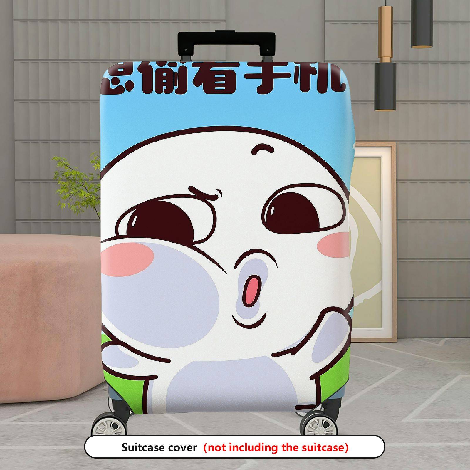 1-Piece Fun Expression Sky Landscape Humor Cute  Suitcase Luggage Cover, Stretch Protective Sleeve
